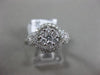 ESTATE WIDE .69CT DIAMOND 18KT WHITE GOLD 3D HALO CLUSTER FRIENDSHIP LOVE RING