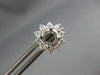 ESTATE .63CT DIAMOND 14K WHITE GOLD 3D SOLITAIRE FLOWER SEMI MOUNT STUD EARRINGS