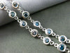 ESTATE 3.10CT BLUE DIAMOND 14KT WHITE GOLD 3D DOUBLE SIDED BY THE YARD NECKLACE