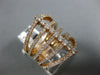 ESTATE EXTRA LARGE 1.10CT DIAMOND 14KT ROSE GOLD 3D CLASSIC MULTI ROW FUN RING