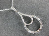 ESTATE .46CT ROUND & BAGUETTE DIAMOND 14KT WHITE GOLD TEAR DROP FLOATING PENDANT