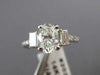 ESTATE GIA 1.66CT DIAMOND 14KT WHITE GOLD 3D OVAL 3 STONE ENGAGEMENT RING #20255