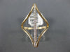 ESTATE EXTRA LARGE .12CT DIAMOND 14KT ROSE GOLD 3D V SHAPE TRIANGULAR BAR RING