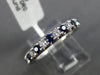 ESTATE .64CT DIAMOND & AAA SAPPHIRE 14K WHITE GOLD COMFORT FIT ANNIVERSARY RING