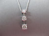 ESTATE LARGE .66CT ROUND DIAMOND 14KT WHITE GOLD 3 STONE FLOATING PENDANT #16660