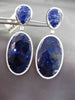 ESTATE LARGE 1.80CTW DIAMOND & FANCY BLUE SODALITE 14KT WHITE GOLD DROP EARRINGS