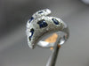 ESTATE WIDE 1.39CT DIAMOND & SAPPHIRE 14KT WHITE GOLD 3D CRISS CROSS SNAKE RING