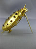 ESTATE LARGE .10CT AAA RUBY 18KT YELLOW GOLD HANDCRAFTED GLASS BEETLE BROOCH PIN