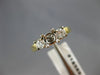 ESTATE .31CT DIAMOND 14KT 2 TONE GOLD 3 STONE SEMI MOUNT ENGAGEMENT RING #18588