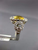 ESTATE 11.0CT DIAMOND & AAA CITRINE 18KT WHITE GOLD SOLITAIRE FILIGREE RING #857