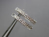 ESTATE .29CT ROUND DIAMOND 14KT WHITE GOLD 3D CLASSIC OVAL LOVE HUGGIE EARRINGS