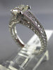 ESTATE 1.52CT ROUND & CUSHION DIAMOND 14KT WHITE GOLD 3D LUCIDA ENGAGEMENT RING