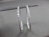 ESTATE LARGE 6.07CT DIAMOND 14K WHITE GOLD 3D DOUBLE SIDED CLASSIC HOOP EARRINGS