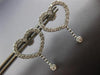 ESTATE 1.44CT DIAMOND 14KT WHITE GOLD 3D OPEN HEART LOVE HANGING EARRINGS #18173