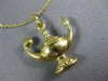 ANTIQUE 18KT YELLOW GOLD 3D CLASSIC GENIE LAMP FILIGREE FLOATING PENDANT #21865
