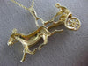 ANTIQUE LARGE 14KT YELLOW GOLD 3D FILIGREE HORSE RIDER RACING PENDANT #19848