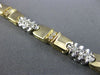 ESTATE WIDE 1.16CT DIAMOND 14KT WHITE & YELLOW GOLD FLOWER LINK TENNIS BRACELET