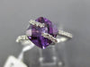 ESTATE 2.34CT DIAMOND & AAA AMETHYST 14KT WHITE GOLD SQUARE CRISS CROSS FUN RING