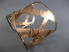 ESTATE LARGE .69CT DIAMOND 14K WHITE & ROSE GOLD 3D CRISS CROSS BANGLE BRACELET