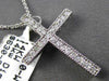 ESTATE .25CT DIAMOND 14KT WHITE GOLD 3D FILIGREE MILGRAIN FLOATING CROSS PENDANT