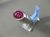 ESTATE WIDE 5.80CT DIAMOND & AAA EXTRA FACET RUBY 18KT WHITE GOLD 3D ETOILE RING