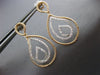 ESTATE .53CT DIAMOND 18KT 2 TONE GOLD 3D CLASSIC TEAR DROP LOVE HANGING EARRINGS