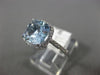 ESTATE 2.03CT DIAMOND & AAA CUSHION CUT AQUAMARINE 14KT WHITE GOLD HALO FUN RING