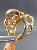 ESTATE LARGE 2.81CT WHITE & FANCY YELLOW DIAMOND 14KT ROSE GOLD ETOILE FUN RING