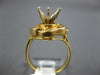 ESTATE LARGE 1CT DIAMOND 14K YELLOW GOLD FLOWER SEMI MOUNT ENGAGEMENT RING