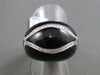 ESTATE LARGE .40CT DIAMOND & AAA ONYX 18KT WHITE GOLD COCKTAIL RING 17mm