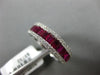 ESTATE WIDE 1.66CT DIAMOND & AAA RUBY 18K WHITE GOLD CLASSIC SEMI ETERNITY RING