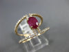 ESTATE LARGE 1.25CT ROUND DIAMOND & AAA OVAL CUT RUBY 14KT ROSE GOLD 3D FUN RING