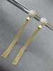 ESTATE LONG .26CT DIAMOND 14K YELLOW GOLD 3D CLUSTER CHANDELIER HANGING EARRINGS