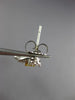 ESTATE 1.21CT WHITE & FANCY YELLOW DIAMOND 18K 2 TONE GOLD OVAL HANGING EARRINGS