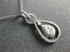 ESTATE .47CT DIAMOND 18KT WHITE GOLD 3D CUSTER TEAR DROP INFINITY LOVE PENDANT