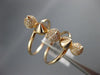 ESTATE WIDE .31CT ROUND DIAMOND 14KT ROSE GOLD 3D CLASSIC TWO ROW SPIKE FUN RING