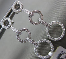 ESTATE .65CT DIAMOND 14KT WHITE GOLD 3D CIRCLE OF LIFE JOURNEY HANGING EARRINGS