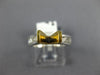 ESTATE .67CT DIAMOND 14KT 2 TONE GOLD 3D ROUND SEMI MOUNT ENGAGEMENT RING #4866