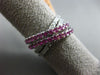 ESTATE 1.31CT DIAMOND & PINK SAPPHIRE 14KT WHITE GOLD MULTI ROW CRISS CROSS RING