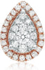 ESTATE .28CT DIAMOND 14KT WHITE & ROSE GOLD SOLITAIRE DOUBLE HALO STUD EARRINGS
