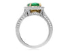 LARGE 4.14CT DIAMOND & AAA COLOMBIAN EMERALD 18KT TWO TONE GOLD ENGAGEMENT RING