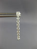 ESTATE 1.0CT DIAMOND 14KT WHITE GOLD 3D ROUND OVAL DOUBLE SIDED HOOP EARRINGS