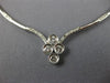 ESTATE 1.30CT DIAMOND 18KT WHITE GOLD CLUSTER 4 STONE BEZEL LOVE NECKLACE #9315