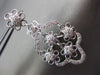 ESTATE LARGE 1.26CT DIAMOND 18K WHITE GOLD FILIGREE FLOWER STAR HANGING EARRINGS