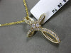 ESTATE .20CT DIAMOND 14KT YELLOW GOLD 3D CLASSIC INFINITY CROSS FLOATING PENDANT