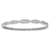 ESTATE 1.25CT DIAMOND 18K WHITE GOLD 3D ROUND SEMI ETERNITY LOVE BANGLE BRACELET