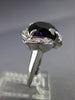 ESTATE LARGE 3.35CT DIAMOND & AMETHYST 18K WHITE GOLD 3D OVAL FLOWER RING #25402