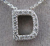 ESTATE .17CT DIAMOND 14KT WHITE GOLD 3D " D " INITIAL FLOATING PENDANT #21240