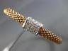 ESTATE .24CT DIAMOND 14K ROSE GOLD 3D RECTANGULAR WOVEN FLEXIBLE BANGLE BRACELET