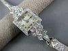 ANTIQUE LARGE ART DECO 3.01CT OLD MINE DIAMOND PLATINUM 3D FILIGREE WATCH #26386